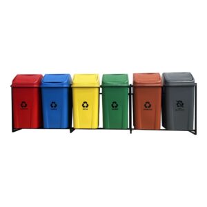 6 LIXEIRAS PARA COLETA SELETIVA 100 LITROS – KIT COM 6 LIXEIRAS