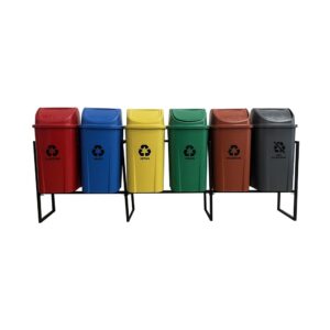 6 LIXEIRAS PARA COLETA SELETIVA 60 LITROS