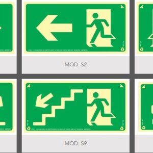 PLACAS FOTOLUMINESCENTES ROTA DE FUGA PADRÃO ABNT