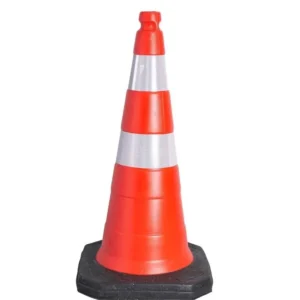 CONE 75CM REFLETIVO RIGIDO BASE BORRACHA KTELI
