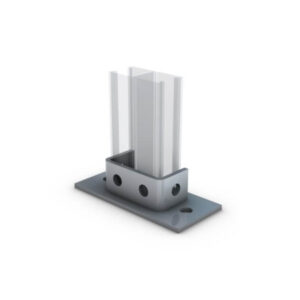 Placa de Base Central Costa com Costa em Aço 176x80x40mm