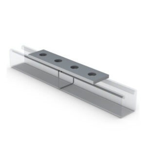 Suporte em Barra Reta Aço Inox com 4 Furos 176x40mm